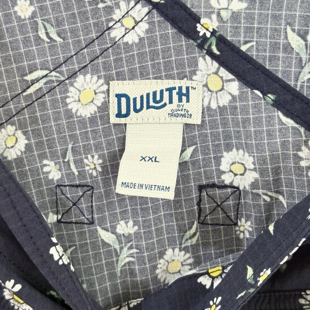 Duluth Trading Overalls Womens XXL Blue Daisy Heirloom Garden Floral Shortalls - Picture 2 of 12